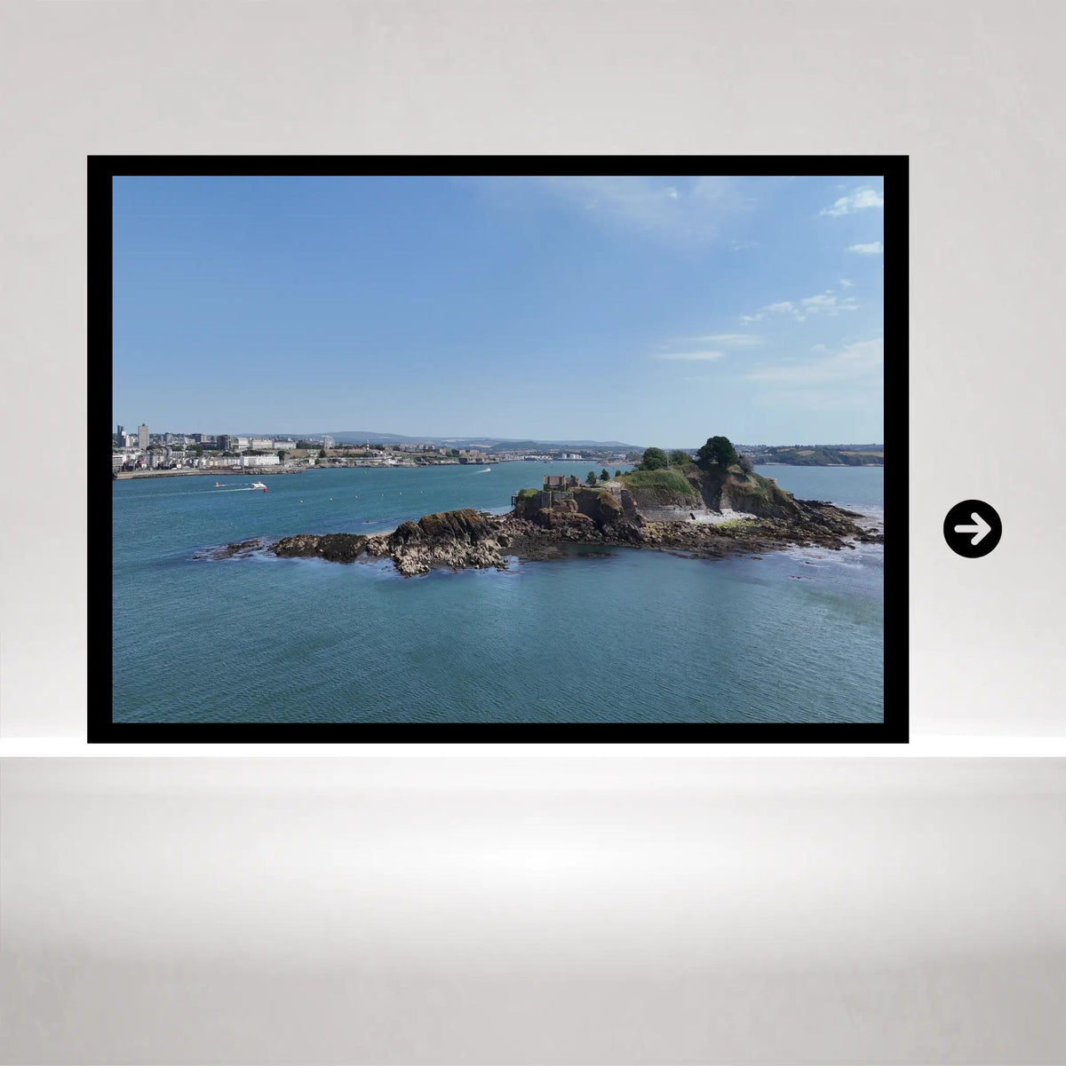 Drake's Island Fortress Panorama | Coastal Art Print of Plymouth Sound, Naval History, Island View, Devon Photography, Framed or Unframed