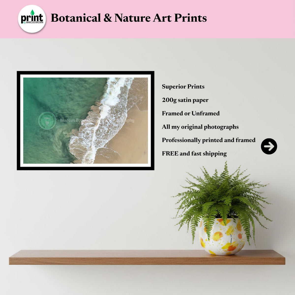 Ocean Abstract Print, Aerial Beach Photography, Coastal Wall Art, Turquoise Waves