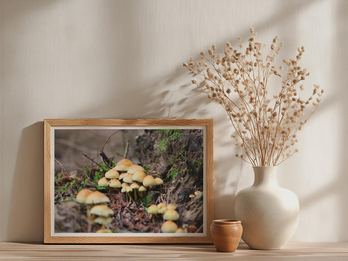 Wild Mushroom Cluster Poster mockup - Neutral_Mockup_Studio_509