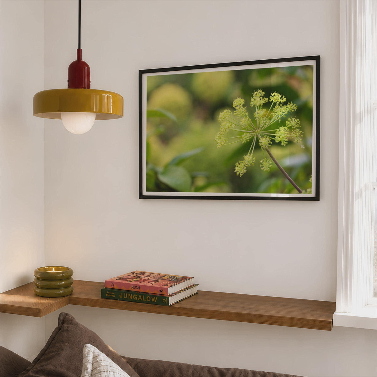 Angelica Umbel Botanical Poster, Green Garden Plant Framed-Print, Nature Macro Photography Wall Art, Herb Flower Print, Botanical Decor