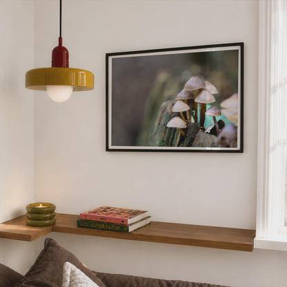 Wild Fungi Poster mockup - Corner Bedroom Mockup - Landscape