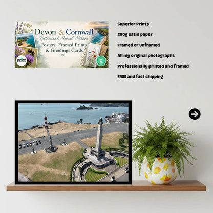 Horizon Gazer Plymouth Hoe Sea View Poster | Coastal Landscape Print with Maritime Spirit | Devon Wall Art in Various Sizes & Frames