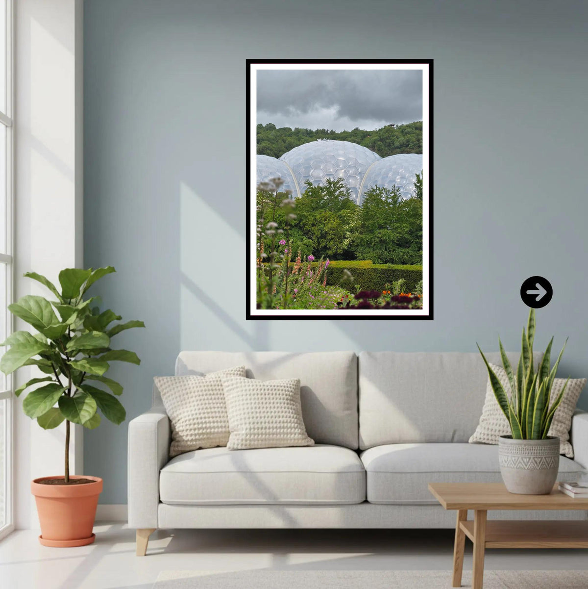 Eden Project Biomes with Garden Foreground, Cornwall Wall Art Photography Print