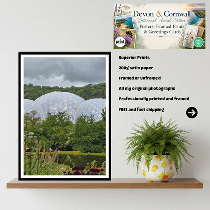 Eden Project Biomes with Garden Foreground, Cornwall Wall Art Photography Print