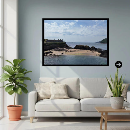 Drake's Island Hidden Beach Print | Coastal Art, Plymouth Sound, Sir Francis Drake, Island Wall Decor, Devon Photography, Secluded Shore