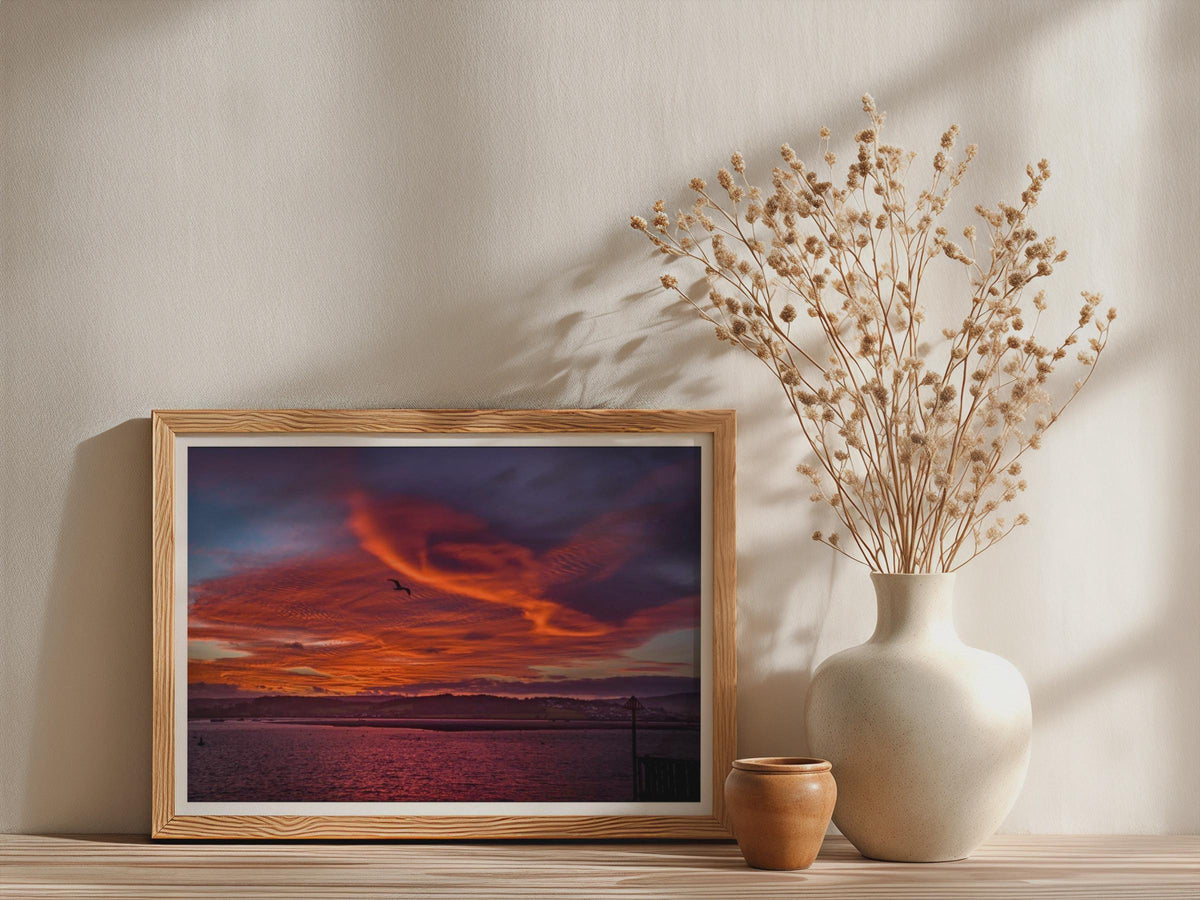 Fiery Sunset Coastal Landscape Poster mockup - Neutral_Mockup_Studio_509