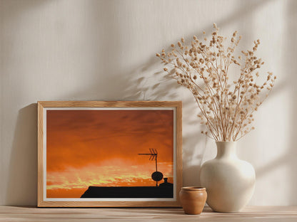 Rooftop Sunset Silhouette Poster mockup - Neutral_Mockup_Studio_509