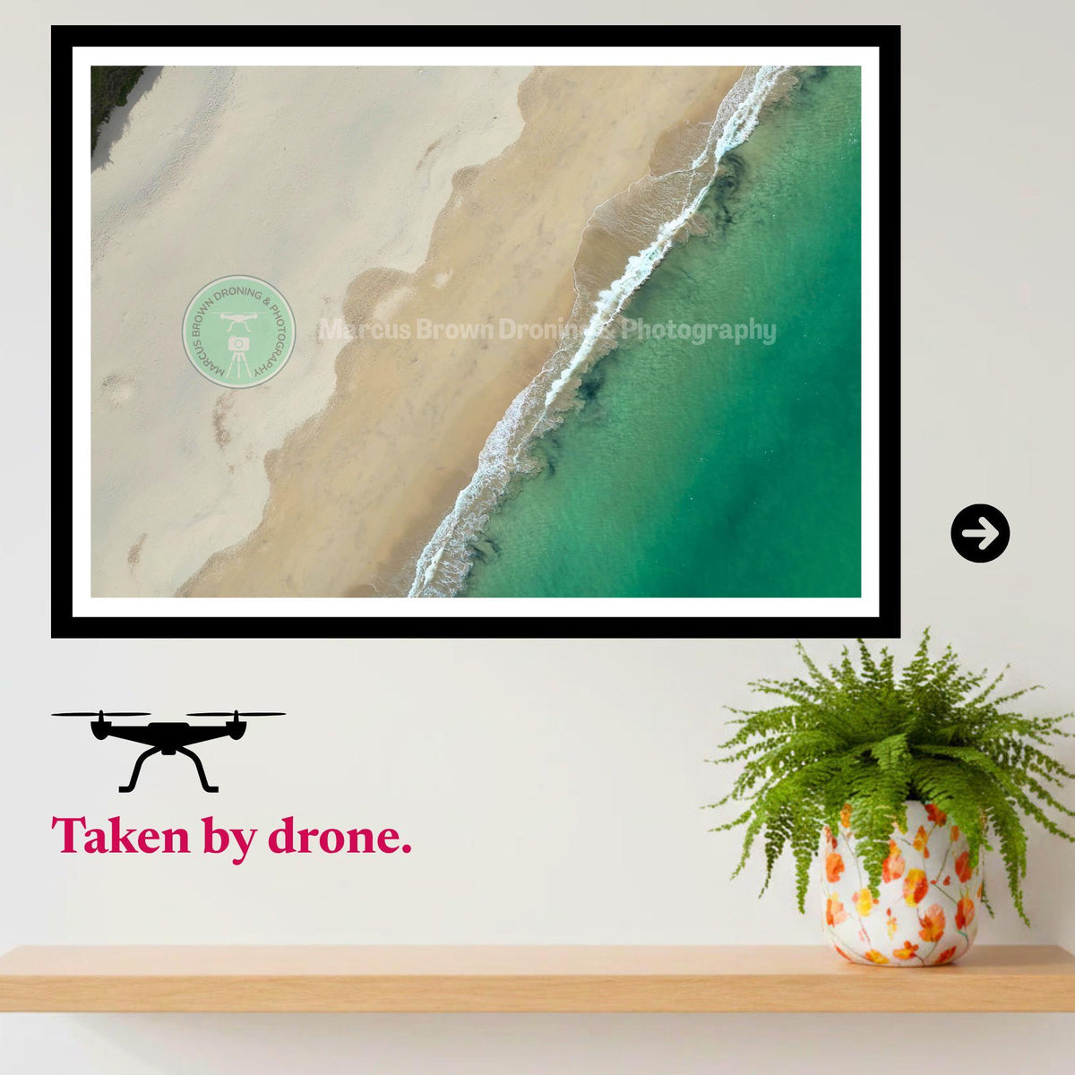 Abstract Beach Print, Turquoise Ocean Wall Art, Aerial Coastal Photography