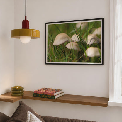 Fungi Mushroom Poster mockup - Corner Bedroom Mockup - Landscape