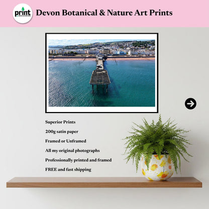 Teignmouth Pier Aerial Print | Historic Devon Coastal Landscape Photography
