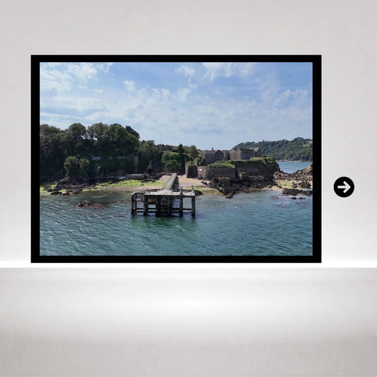 Drake's Island Jetty Wall Art | Coastal Photography of Plymouth Sound | Island Print for Nautical Decor | A4, A3, A2, A1 Sizes