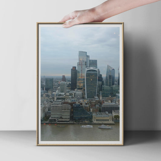 City of London Skyline Poster, Walkie Talkie Building Wall Art, River Thames Print, London Photography, Modern UK City Decor