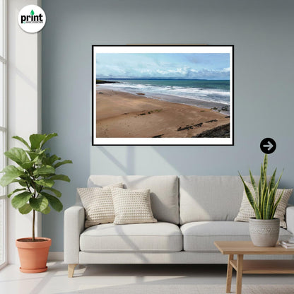 Croyde Beach Drone Photograph, North Devon Coastal Wall Art Print