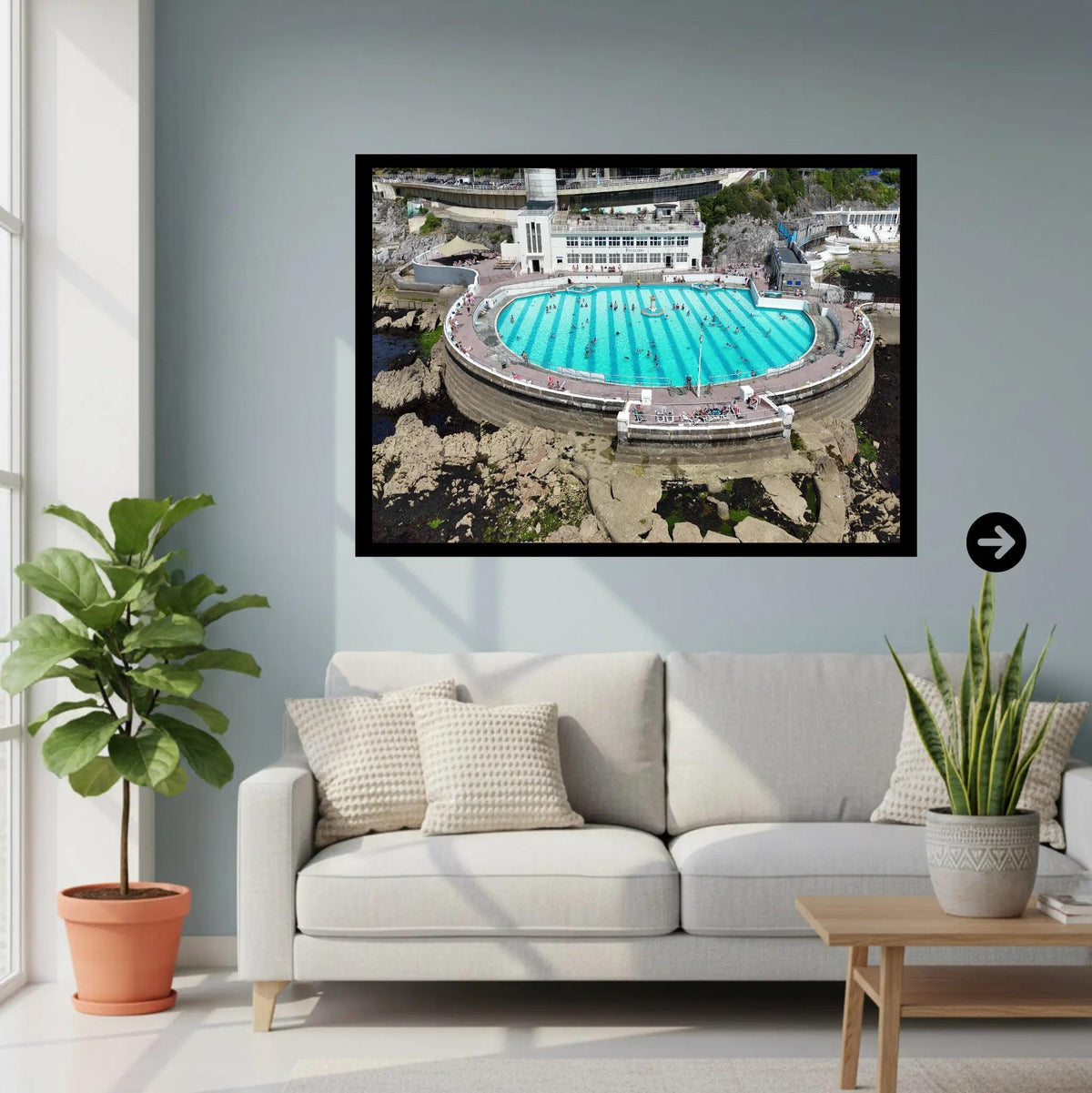 Tinside Lido Art Deco Coastal Photography | Plymouth Seafront Outdoor Pool Print | Maritime Wall Art in Various Sizes and Frames
