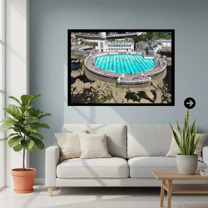 Tinside Lido Art Deco Coastal Photography | Plymouth Seafront Outdoor Pool Print | Maritime Wall Art in Various Sizes and Frames