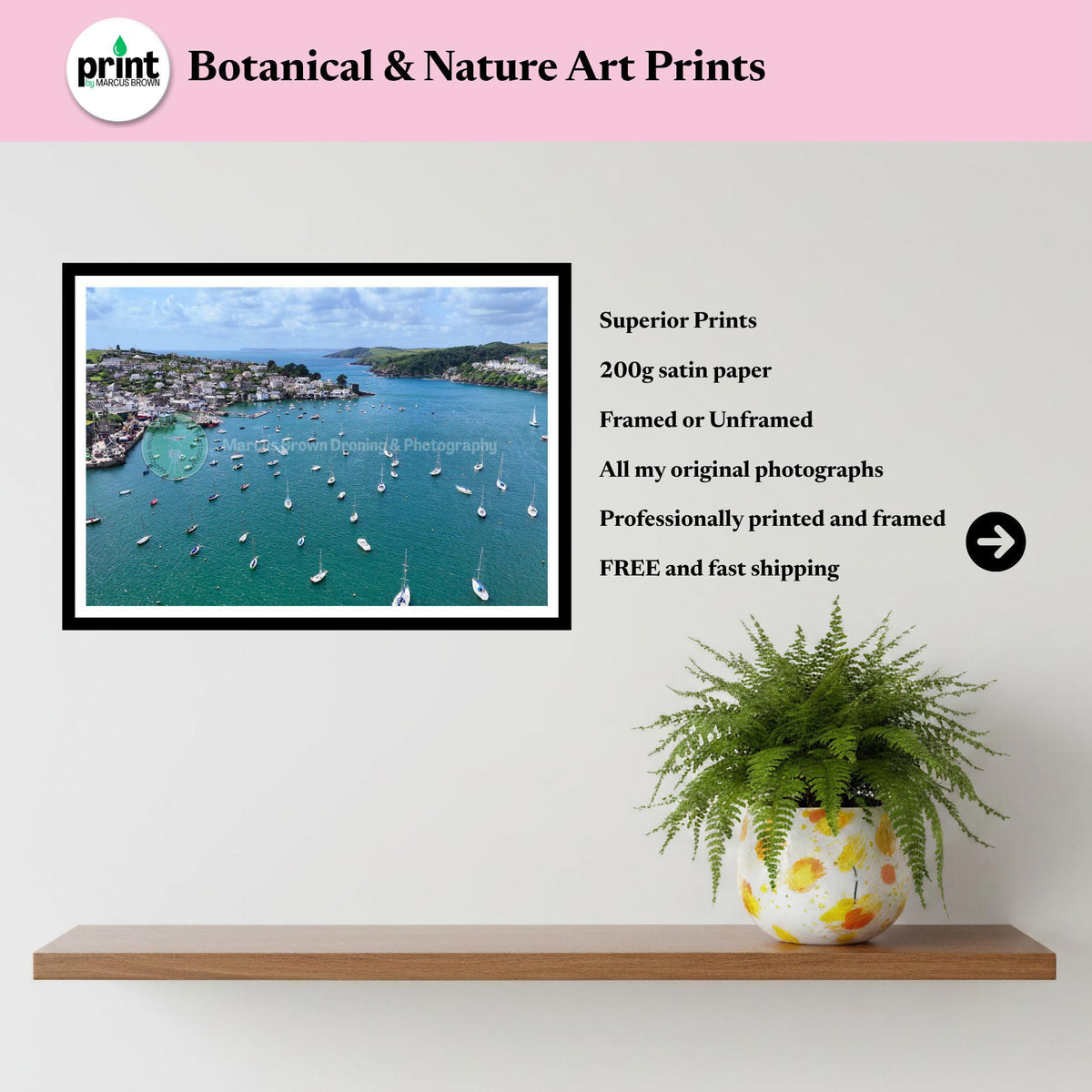 Fowey Estuary Cornwall Print | Coastal Harbour Wall Art Photography