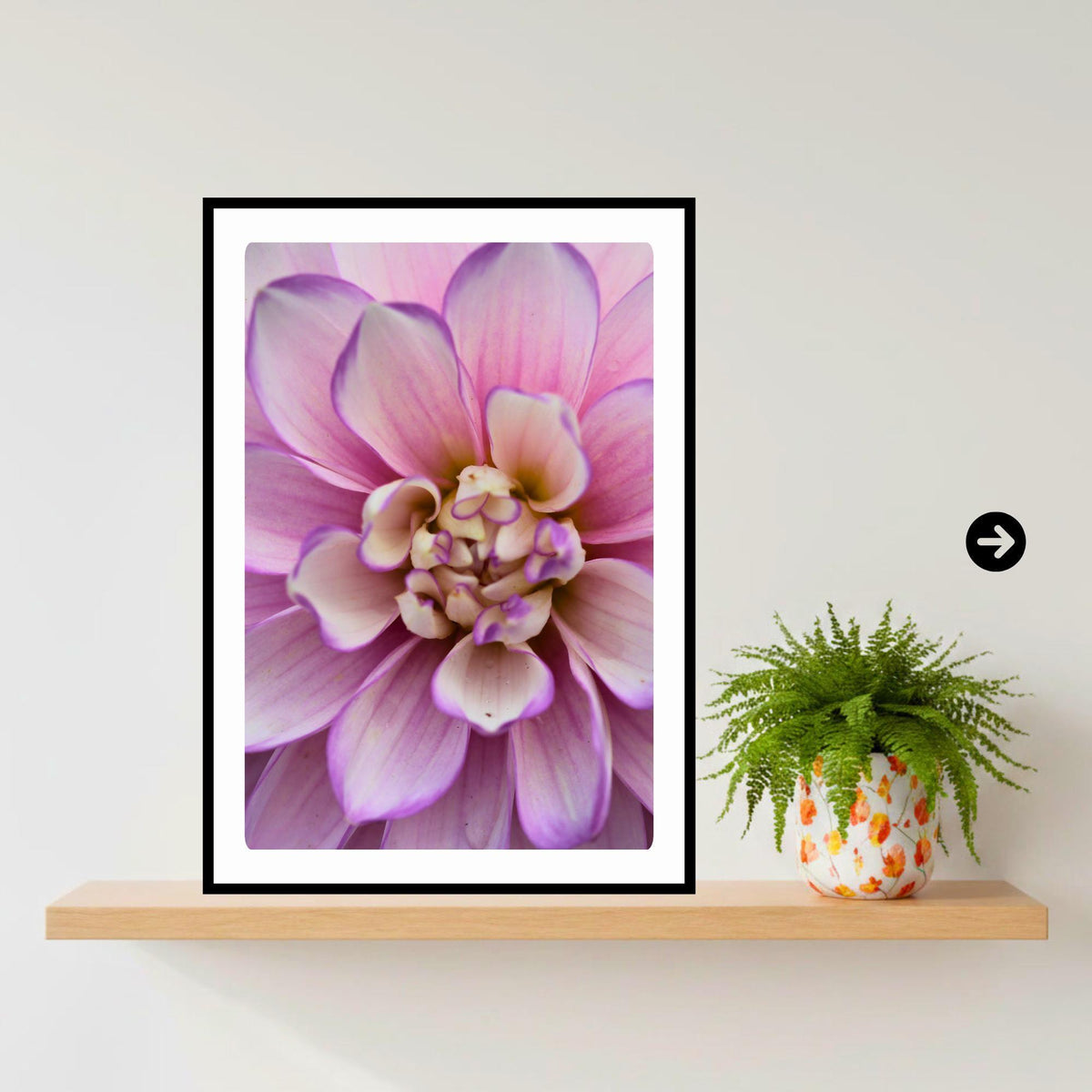 Soft Lavender Dahlia Macro Print | Pastel Botanical Wall Art (Cottagecore Decor)