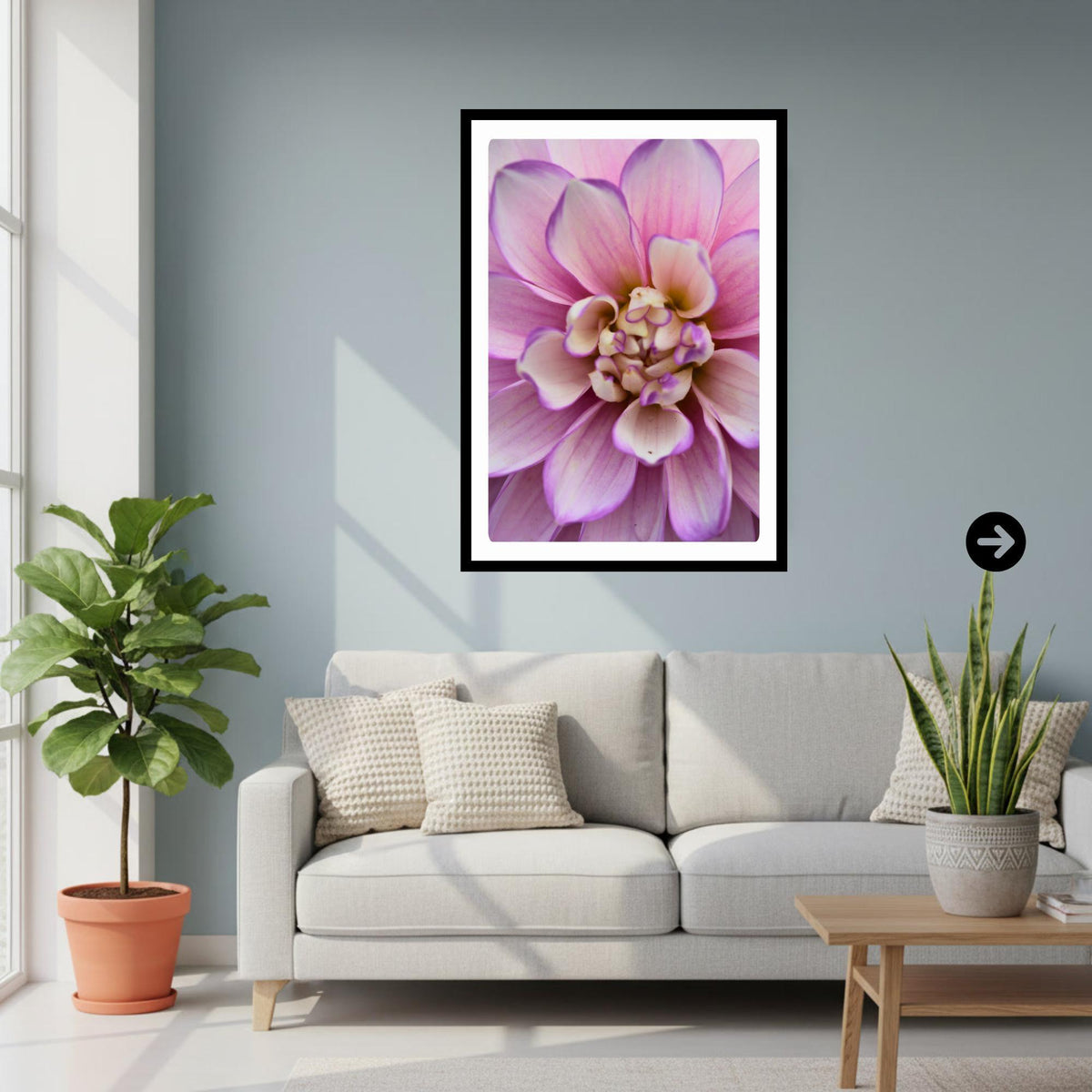 Soft Lavender Dahlia Macro Print | Pastel Botanical Wall Art (Cottagecore Decor)