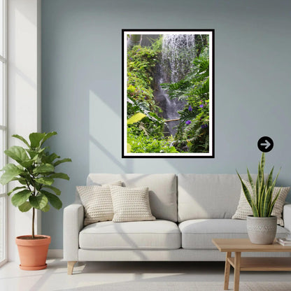 Lush Waterfall & Ferns — Eden Project Cornwall Wall Art Photography Print