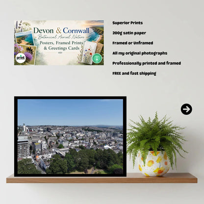 Plymouth Cityscape Print, Urban Art of Devon, Maritime City View, South West England, Modern Poster or Framed Wall Decor