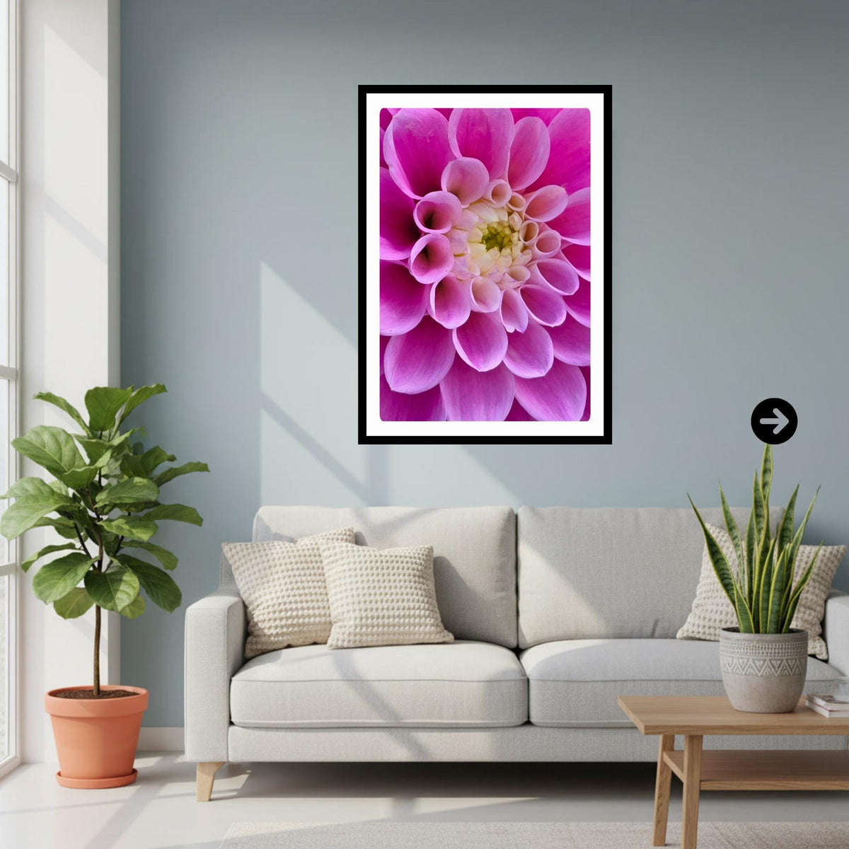 Soft Pink Dahlia Macro Print | Elegant Botanical Wall Art, Floral Home Decor