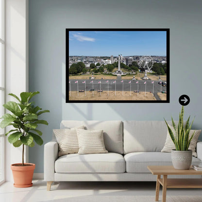 Plymouth Hoe View Print | Coastal Landscape of Plymouth Sound with Drake's Island | Maritime Heritage Wall Art in Various Sizes and Frames