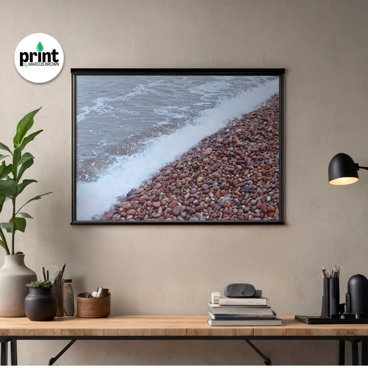 Pebbles on Budleigh Salterton Print: Coastal Wall Art (Multiple Frame Options)