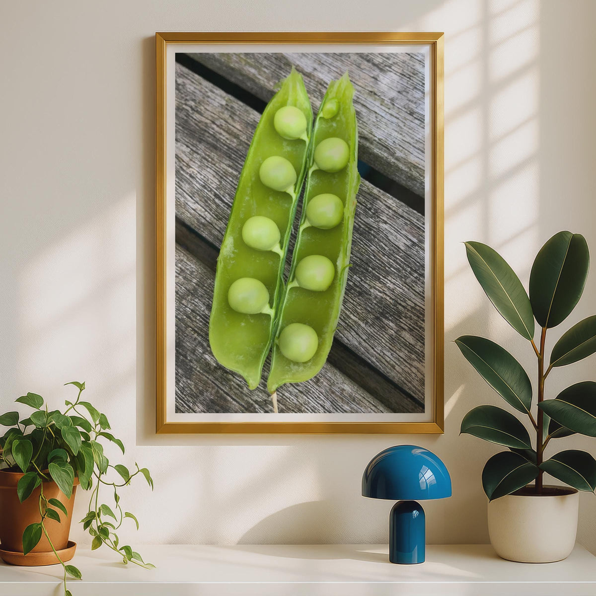 Pea Pod Print, Fresh Green Garden Peas Poster, Kitchen Wall Art, Vegetable Print, Allotment Decor, Food Photography, Fruit Veg Wall Poster