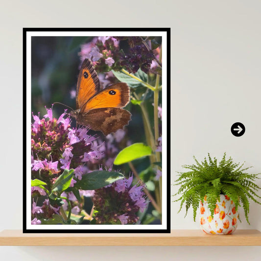 Majestic Monarch Butterfly Print, Nature Photography Wall Art, Wildlife Insect Illustration, Serene Garden Decor, Archival Paper, Hope