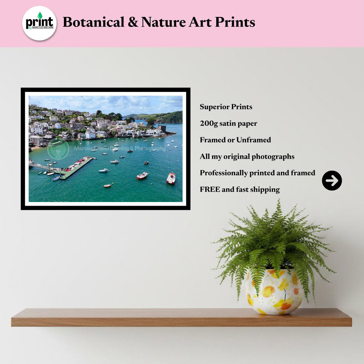 Polruan Harbour Cornwall Print | Coastal Wall Art Photography