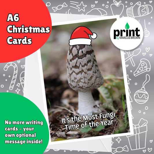 Funny Mushroom Christmas Cards Pack | Fungi Christmas Card | Most Fungi Time of the Year | Cute Nature Xmas Cards A6