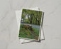 Bluebell Wood Greeting Card, Mossy Tree Stump, Spring Forest Nature Card, A6