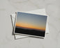 Dawn Dusk Landscape Greeting Card, Sunset Silhouette, Orange Sky A6 Card