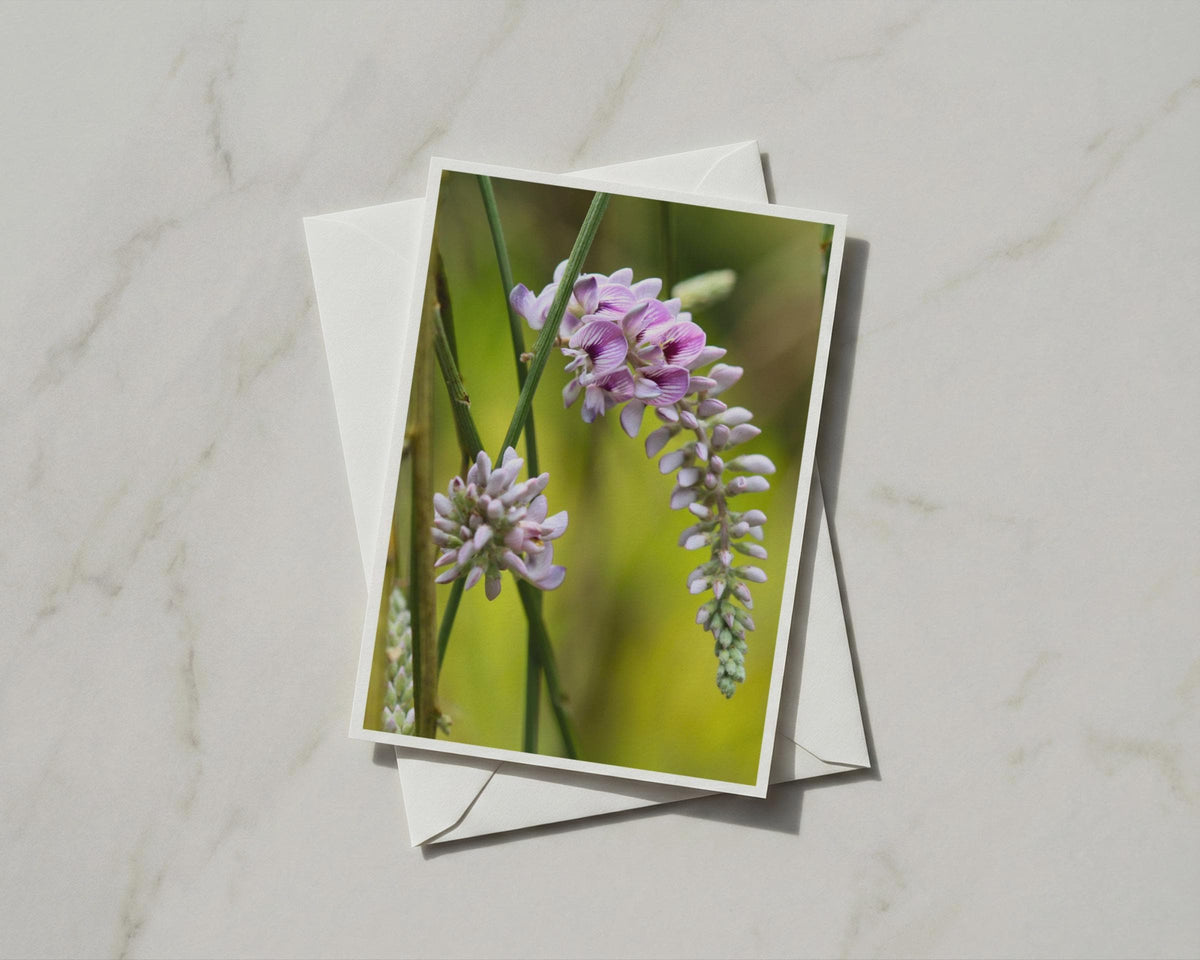 Wild Flower Greeting Card, Purple Lilac Botanical Card, Meadow Floral A6 Card