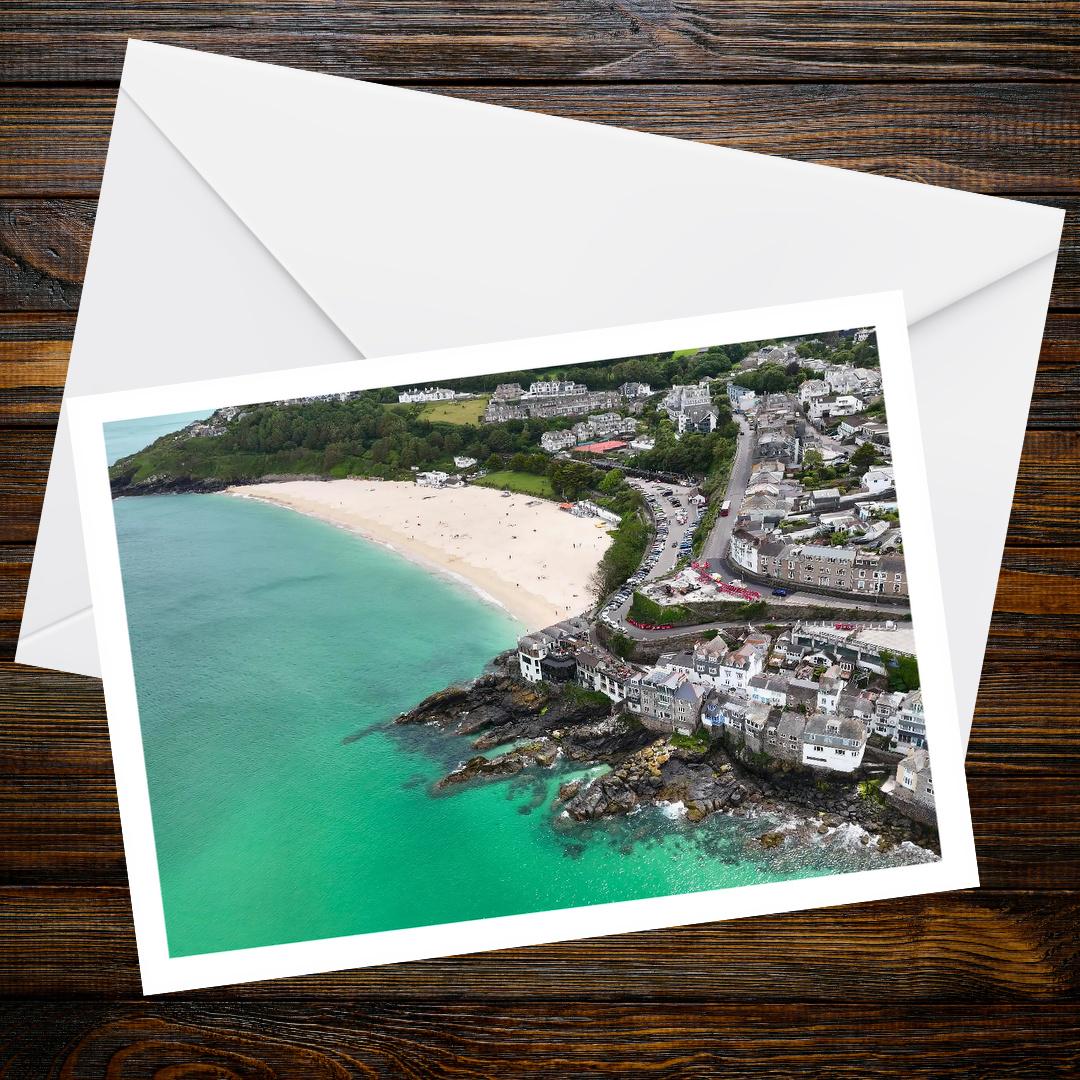 Porthminster Beach, St Ives A6 Greetings Card - Drone Photography | Devon and Cornwall Drone Collection