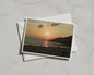 Sunset Beach Landscape Card, Coastal Dawn Dusk Greeting Card, Seaside Sky A6