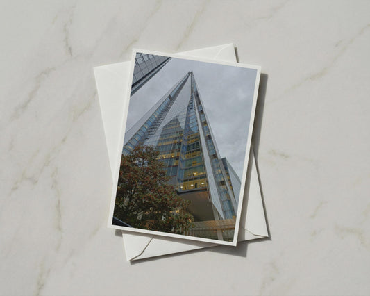 The Shard London Card, Glass Skyscraper Architecture, City Skyline, Blank Inside