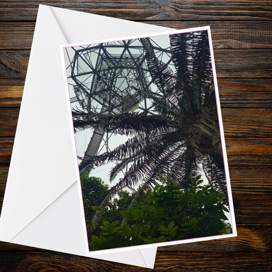 Eden Project Dome Through Palm Fronds A6 Greetings Card - Inspired by Eden Collection