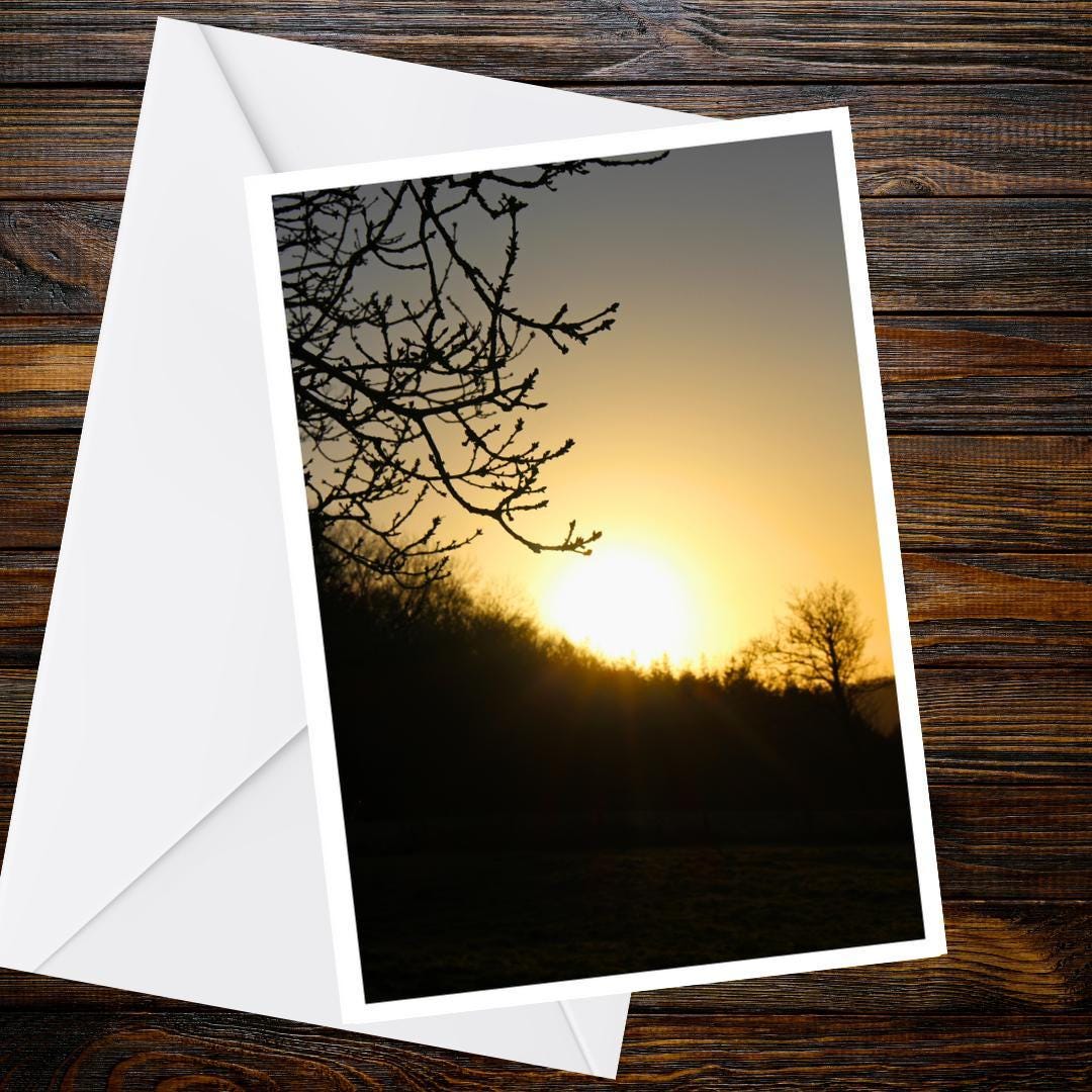 Blackbury Camp Sunrise Greetings Card | Honiton Devon | Blank Nature Card