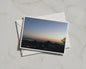 Dawn Dusk Landscape Greeting Card, Sunset Town View, Twilight Sky, A6 Card