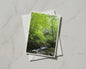 Forest Stream Greeting Card, Woodland River Nature Card, Lush Green Trees A6 Card