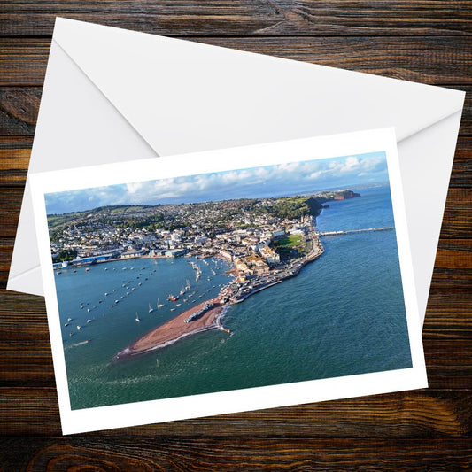 Teignmouth A6 Greetings Card - Drone Photography - Devon and Cornwall Drone Collection