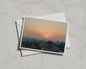 Dawn Sunrise Over English Town Landscape Card, Rooftops Sunset Sky, Peach Orange