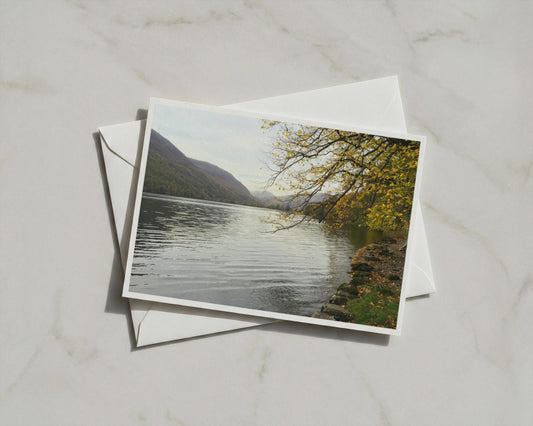Autumn Lake Landscape Poster, Trees  Mountains Wall Art, Framed-Print, Scottish Loch, Nature Photography, Living Room Decor