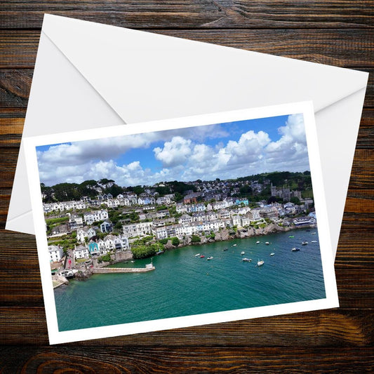 Fowey, Cornwall A6 Greetings Card - Drone Photography | Devon and Cornwall Drone Collection
