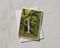 Autumn Woodland Waterfall Card, Forest Trees Nature Greeting Card, A6 Card