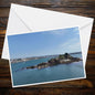 Drake's Island Fortress Panorama A6 Landscape Greeting Card, Naval Fort, Folklore, Ghostly Sightings, Harbour View, Maritime Landmark