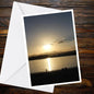 Golden Sunset by the Sea Greetings Card | Coastal Sunset | Blank Nature Card