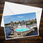 Tinside Lido Art Deco Greeting Card | A6 Landscape Sea View Photography | Nautical Coastal Wall Art Card for Beach & Travel Lovers