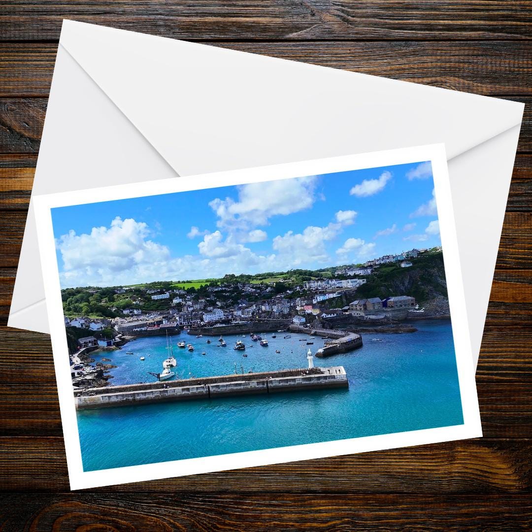 Mevagissey A6 Greetings Card - Drone Photography | Devon and Cornwall Drone Collection